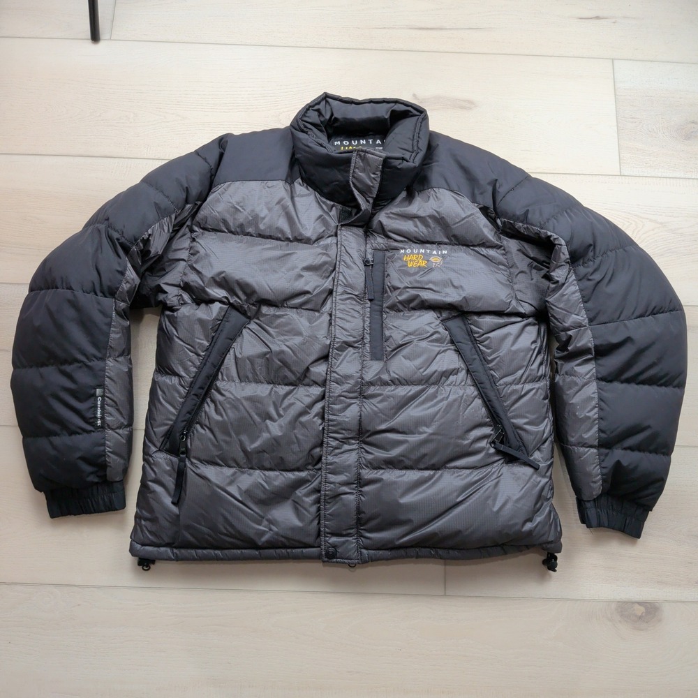 VTG Mountain Hardwear Sub Zero Down Jacket Mens L Black Conduit SL Puffer Coat